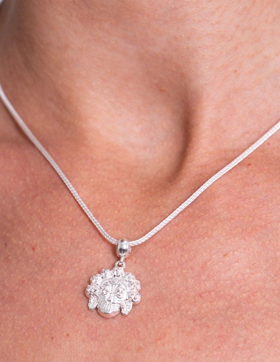 Charm de catrina de plata P 925 zirconia 2