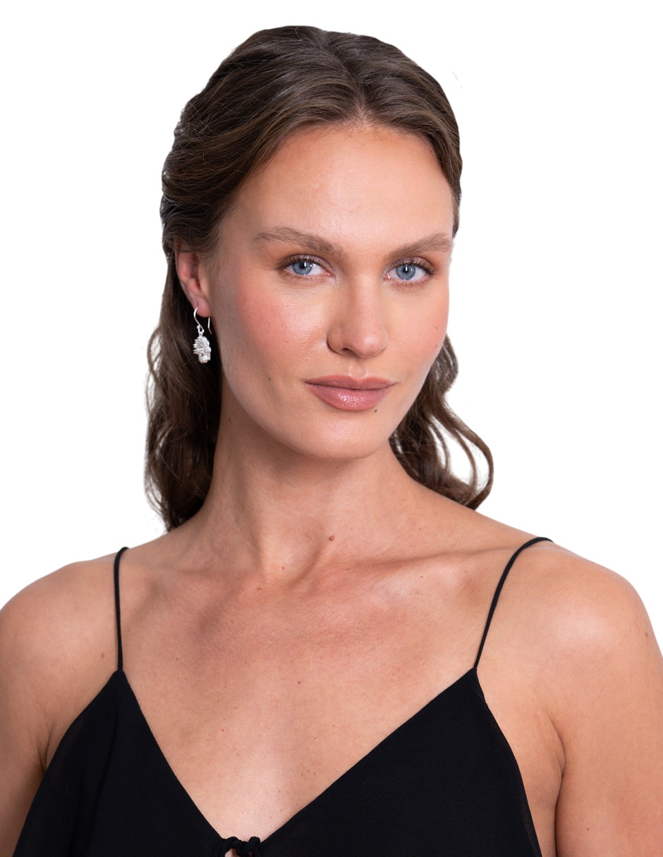Aretes de catrina Catrina de plata P 925 con acabado brillante zirconia 4