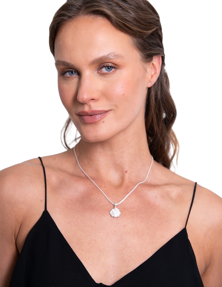 Charm de flor cempasúchil de plata P 925 zirconia 3
