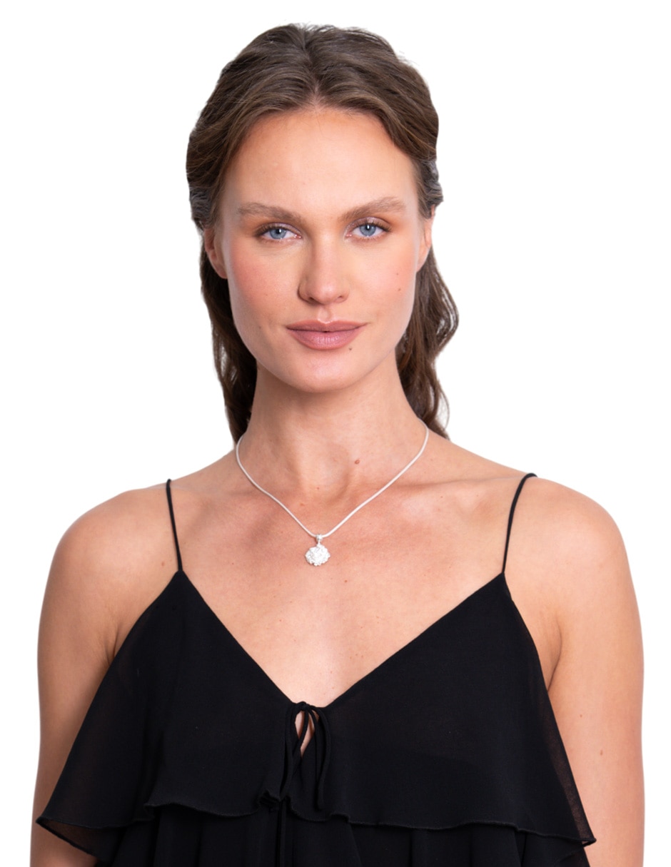 Charm de flor cempasúchil de plata P 925 zirconia 4