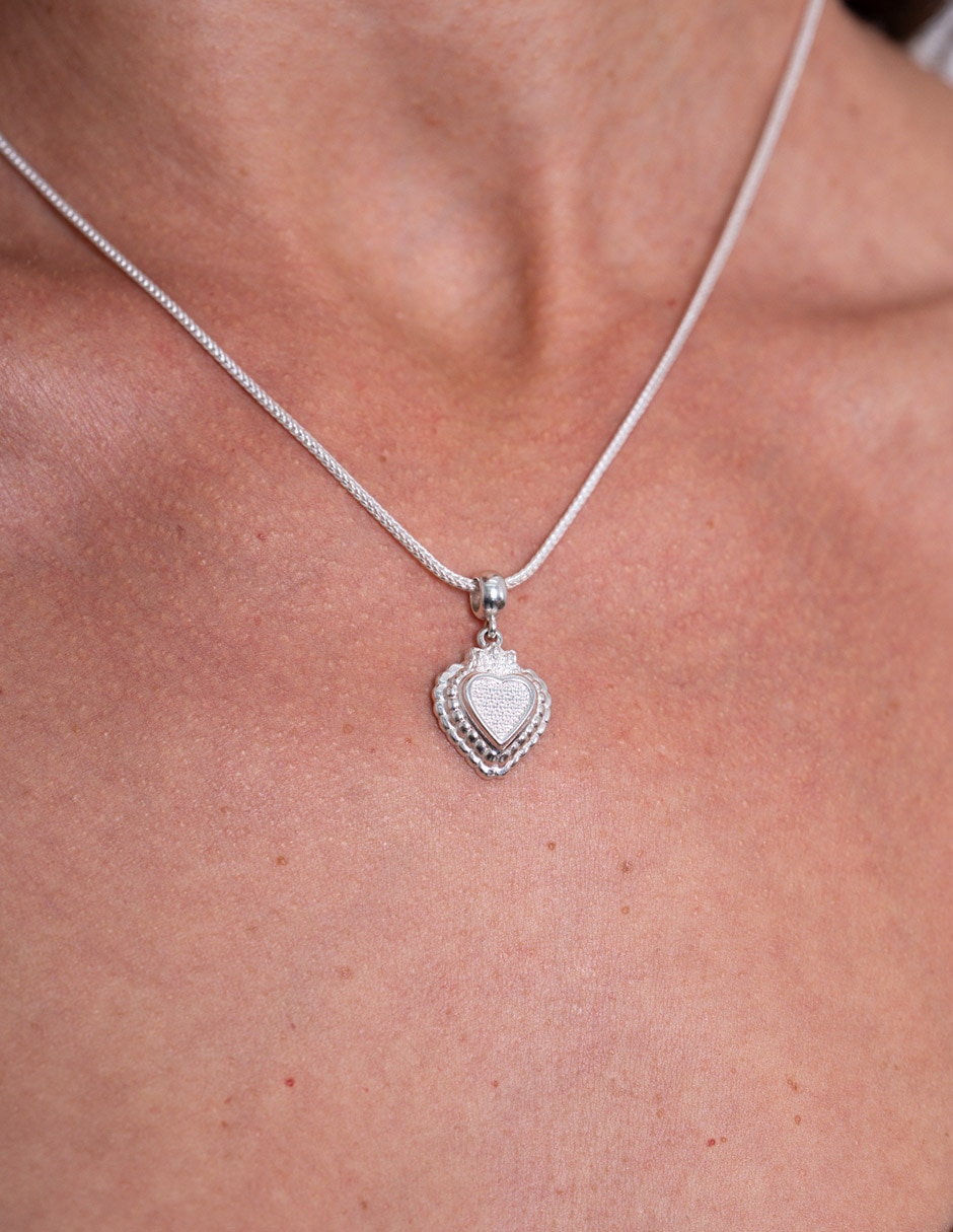 Charm de sagrado corazón de plata P 925 2