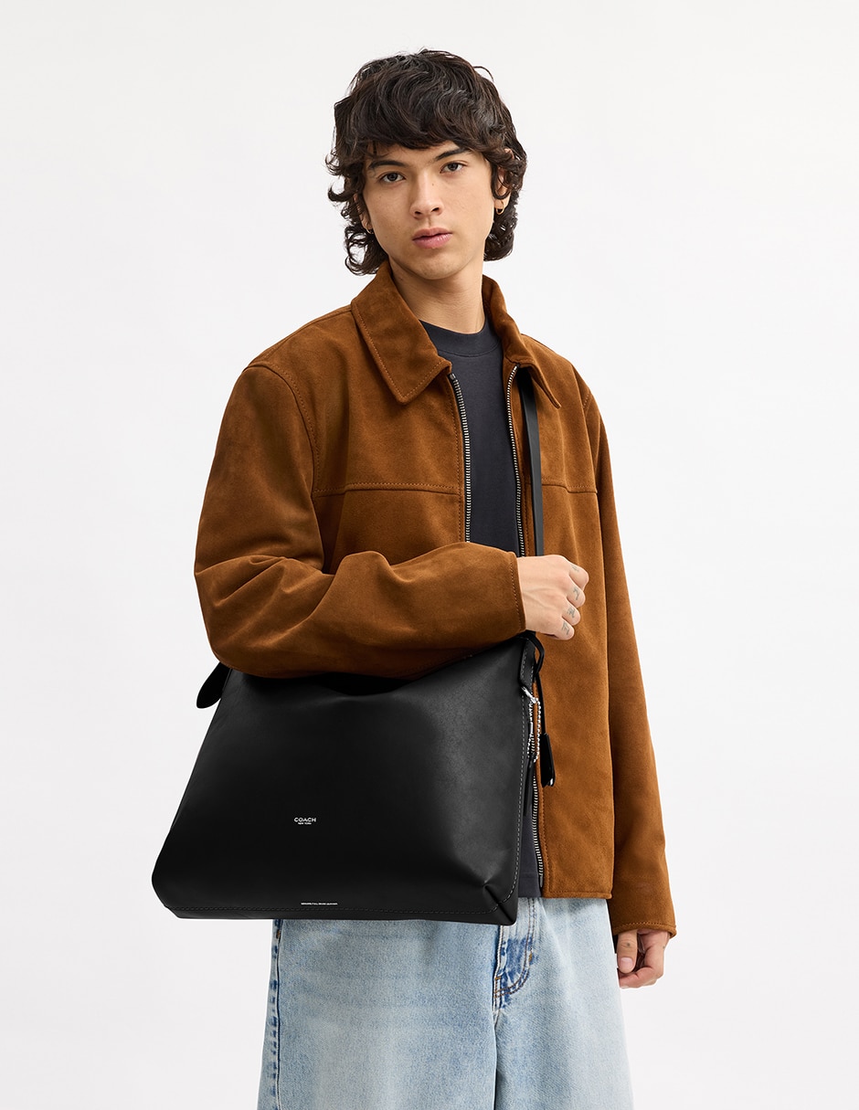 Bolsa messenger Natural Grain Leather de piel para hombre 5