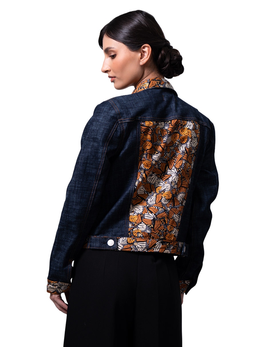 Chamarra denim Mariposa Monarca para mujer 2