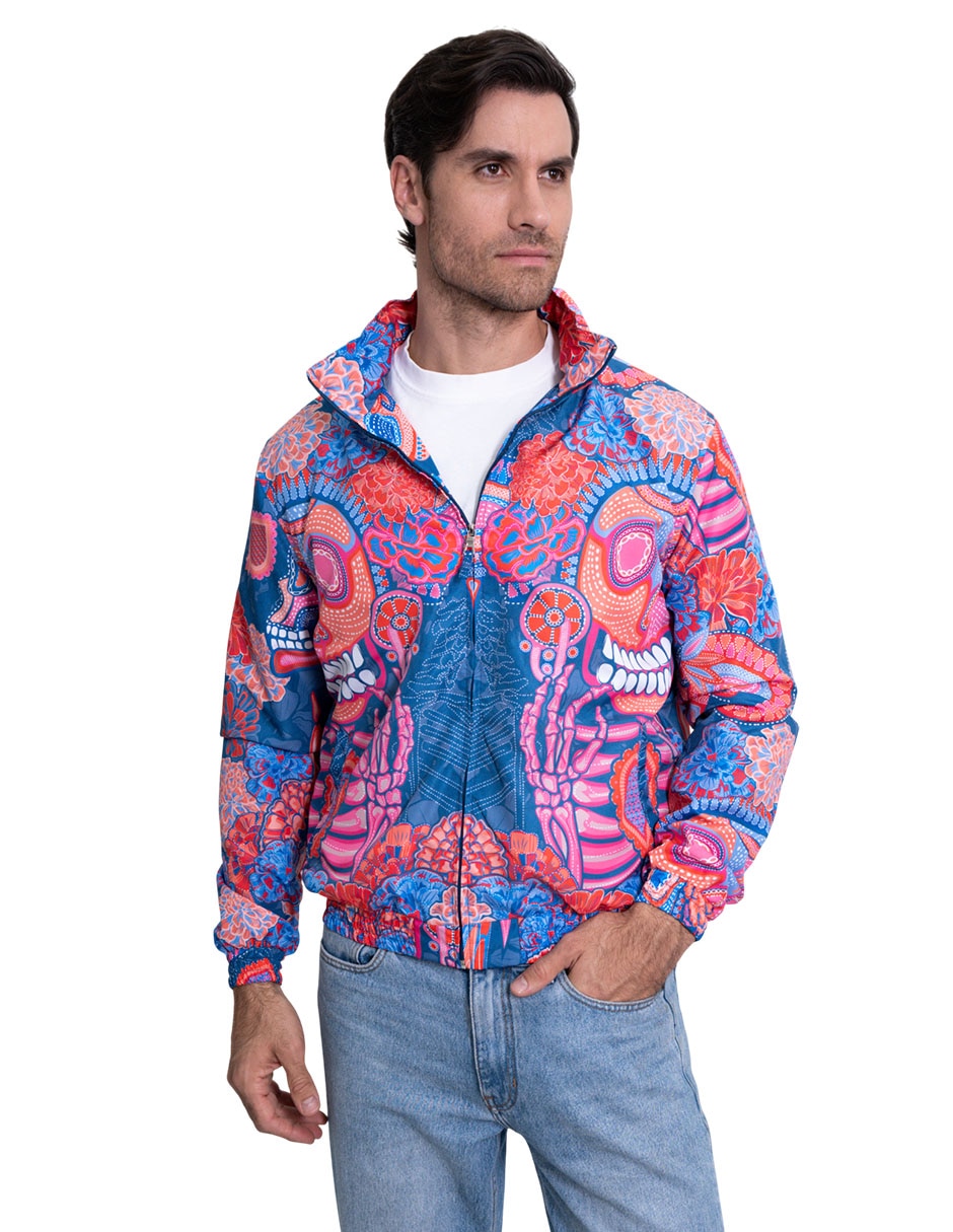Chamarra bomber Día de muertos Catrina para hombre 4