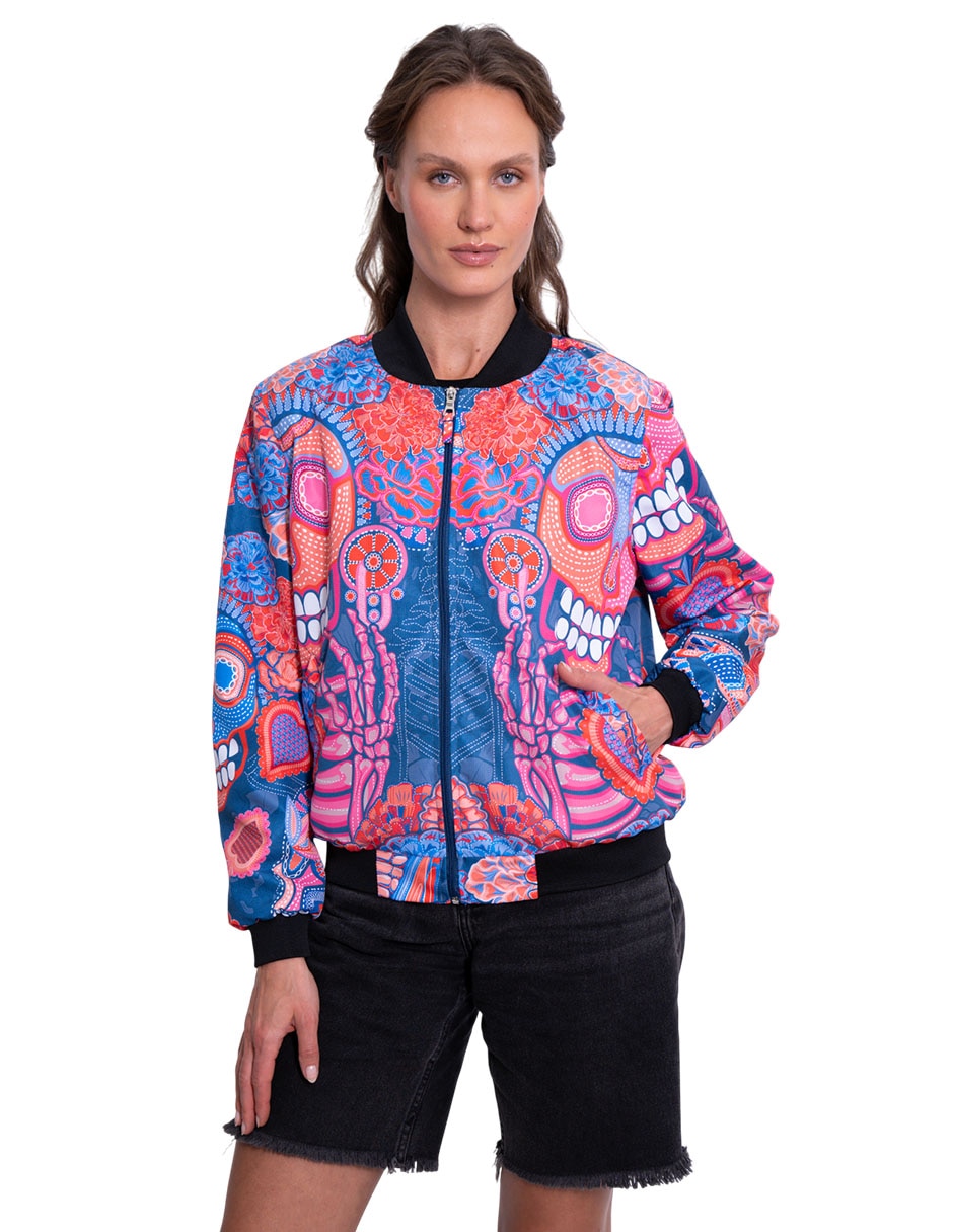 Chamarra bomber Día Muertos Catrina para mujer 5