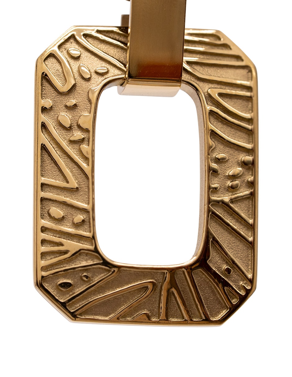 Aretes largos cuadrados Mariposa acabado baño de oro 10 k 2