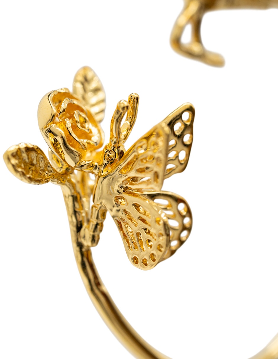 Arracadas de arco Mariposa chapa de oro 18 k 2
