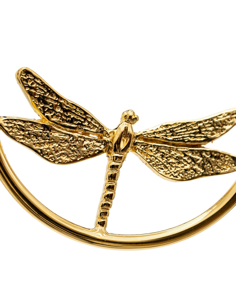 Arracadas de arco Libélula chapa de oro 18 k 2