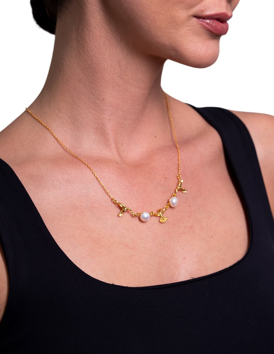 Collar Colibrí chapa de oro 18 k 4