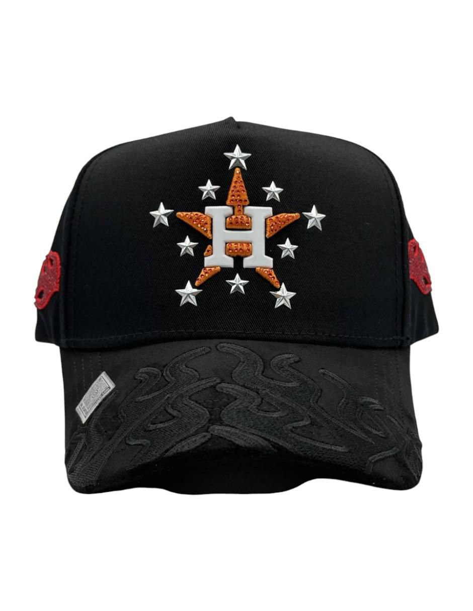 Gorra visera curva snapback casual Houston Flames para hombre 7