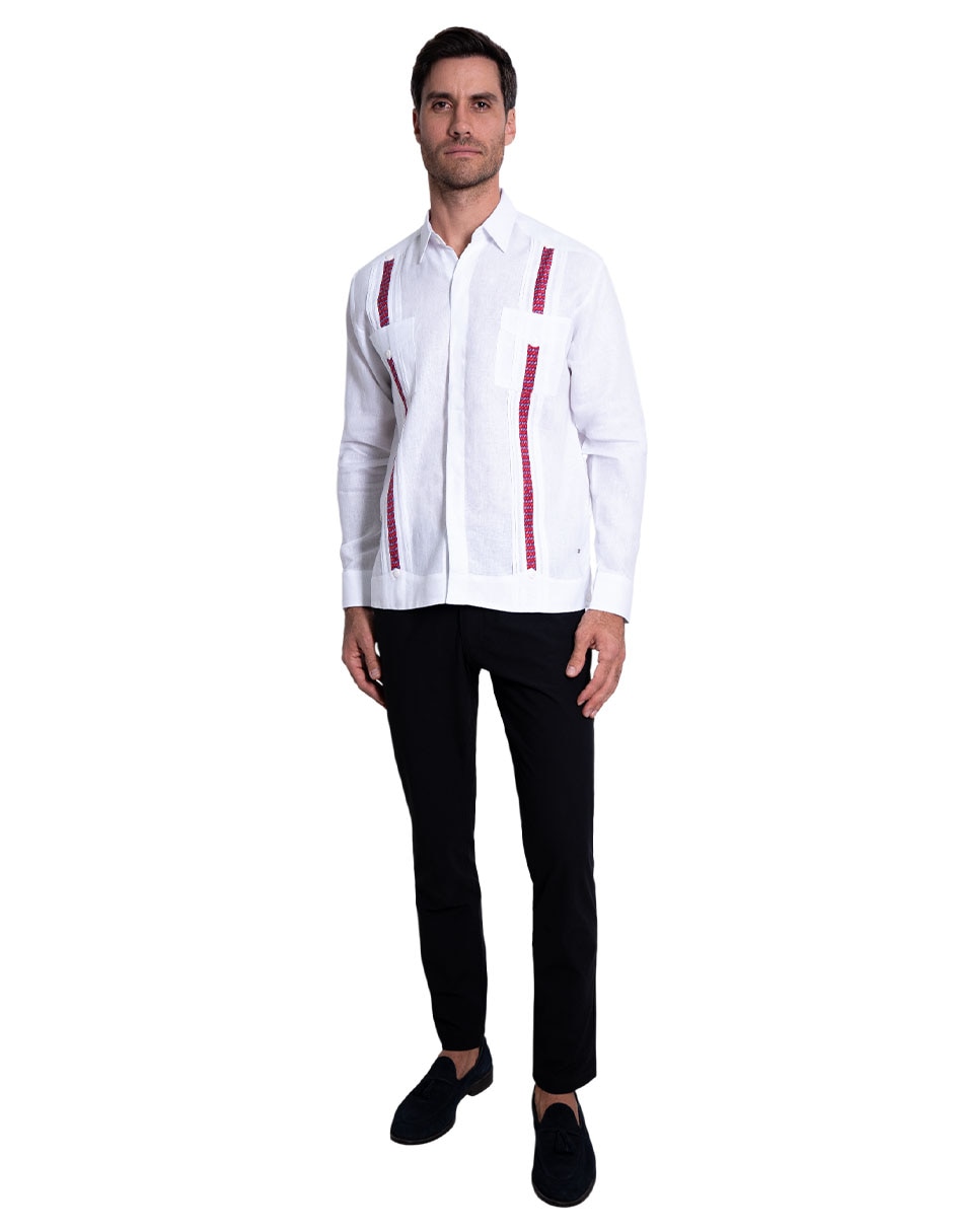 Guayabera manga larga para hombre 3