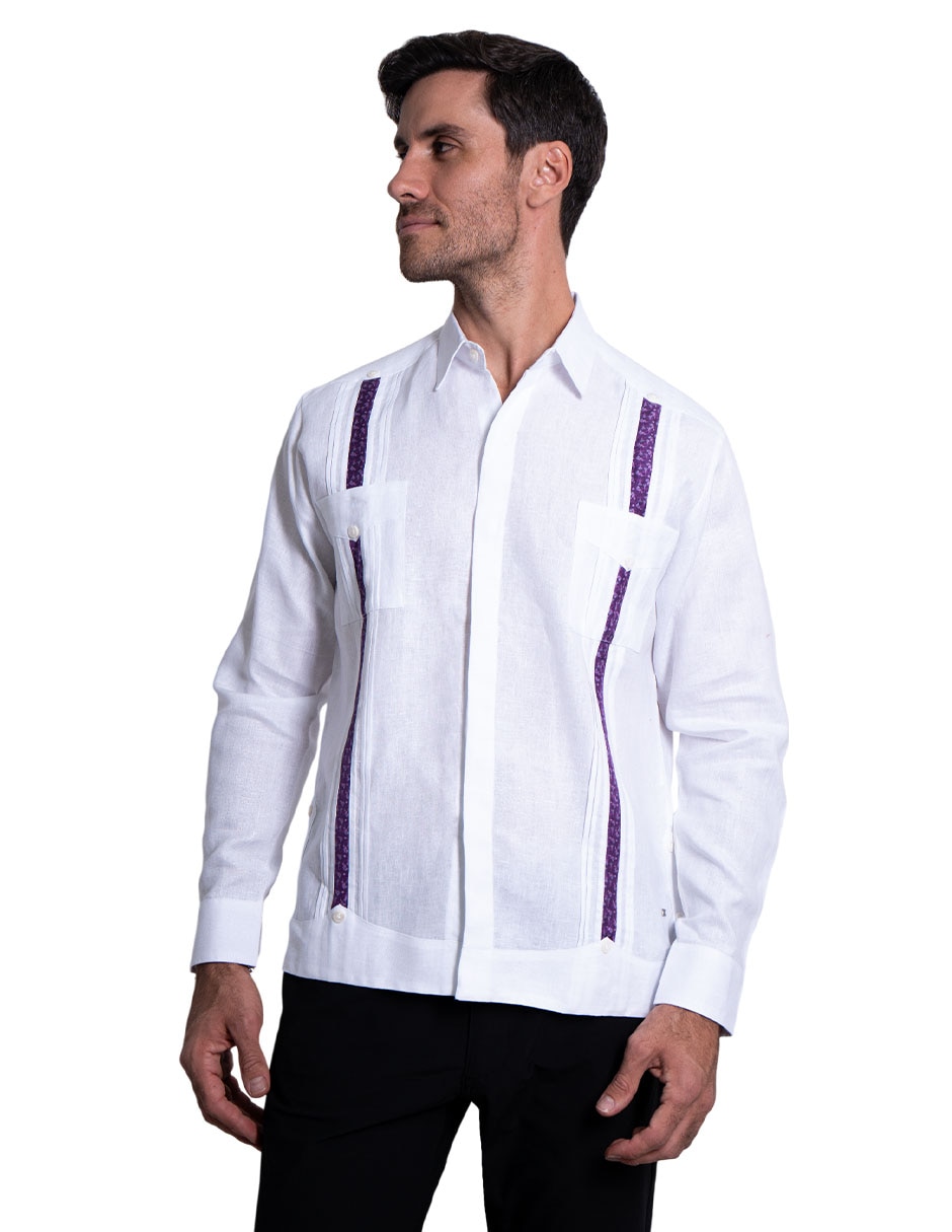 Guayabera manga larga para hombre
