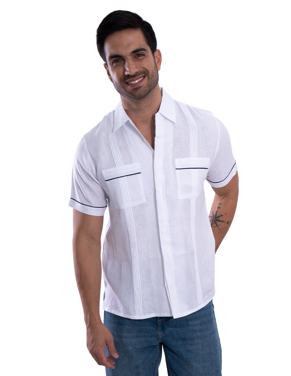 Guayabera manga corta para hombre