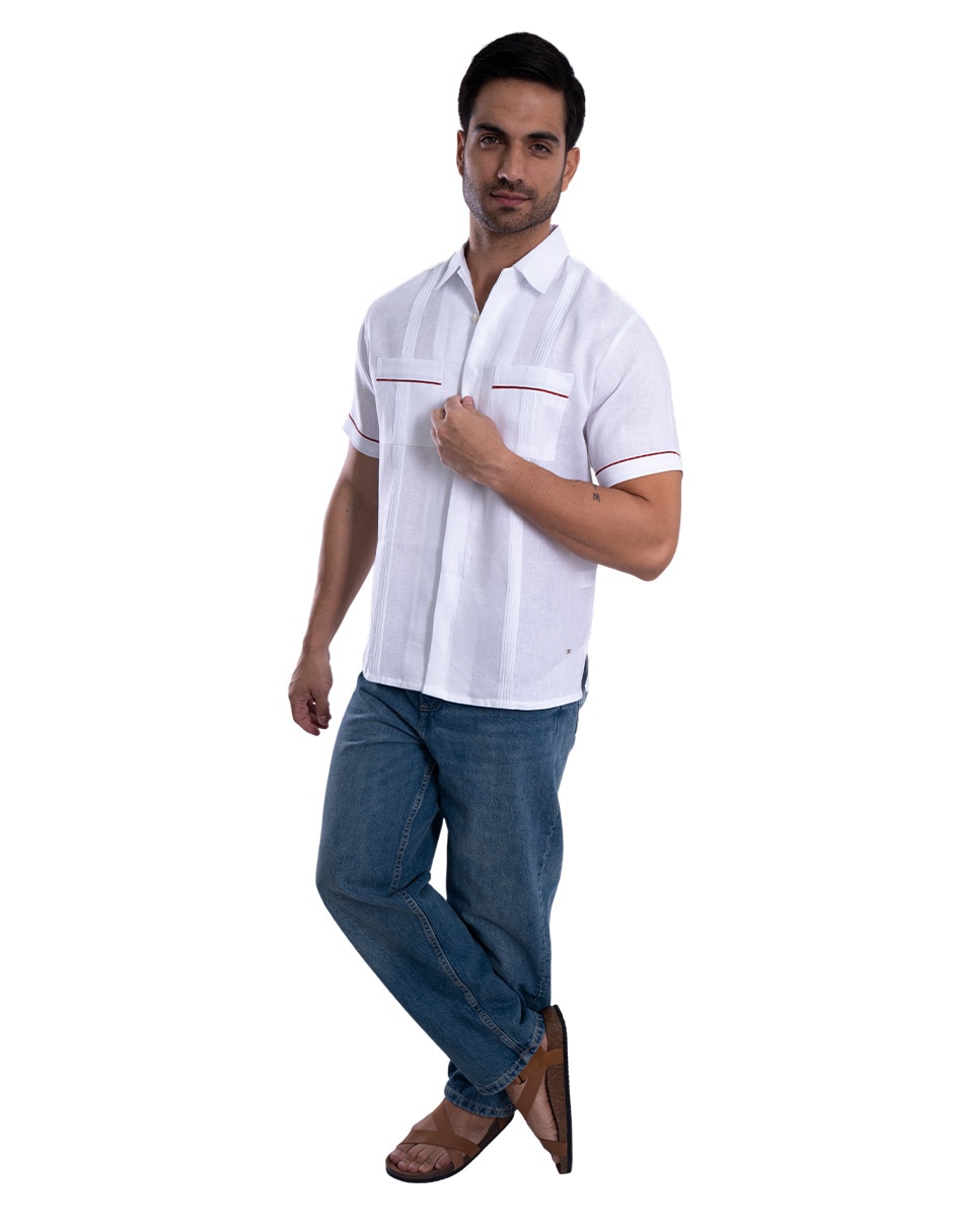 Guayabera manga corta para hombre 4