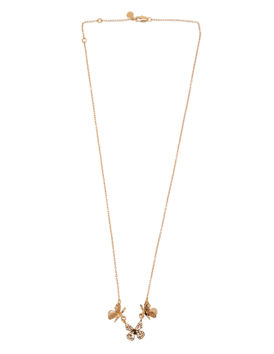 Collar de mariposa con acabado chapa de oro 18 K
