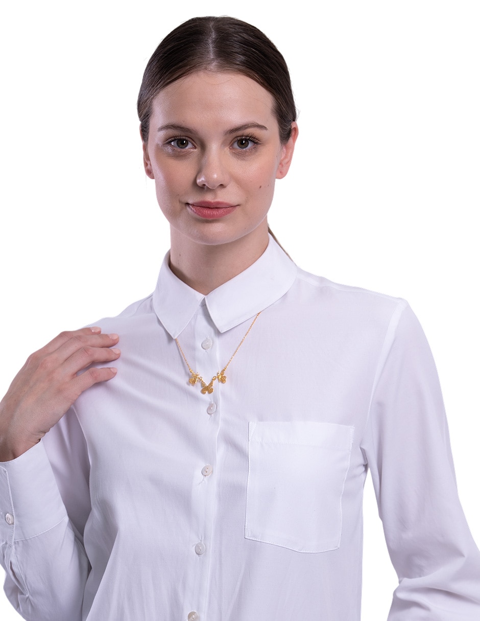 Collar de mariposa con acabado chapa de oro 18 K 4