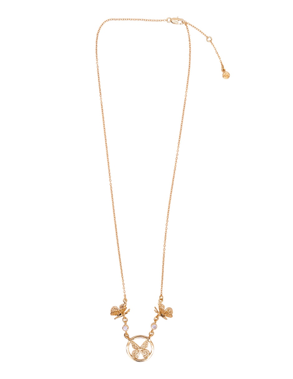 Collar de mariposa con acabado chapa de oro 18 K
