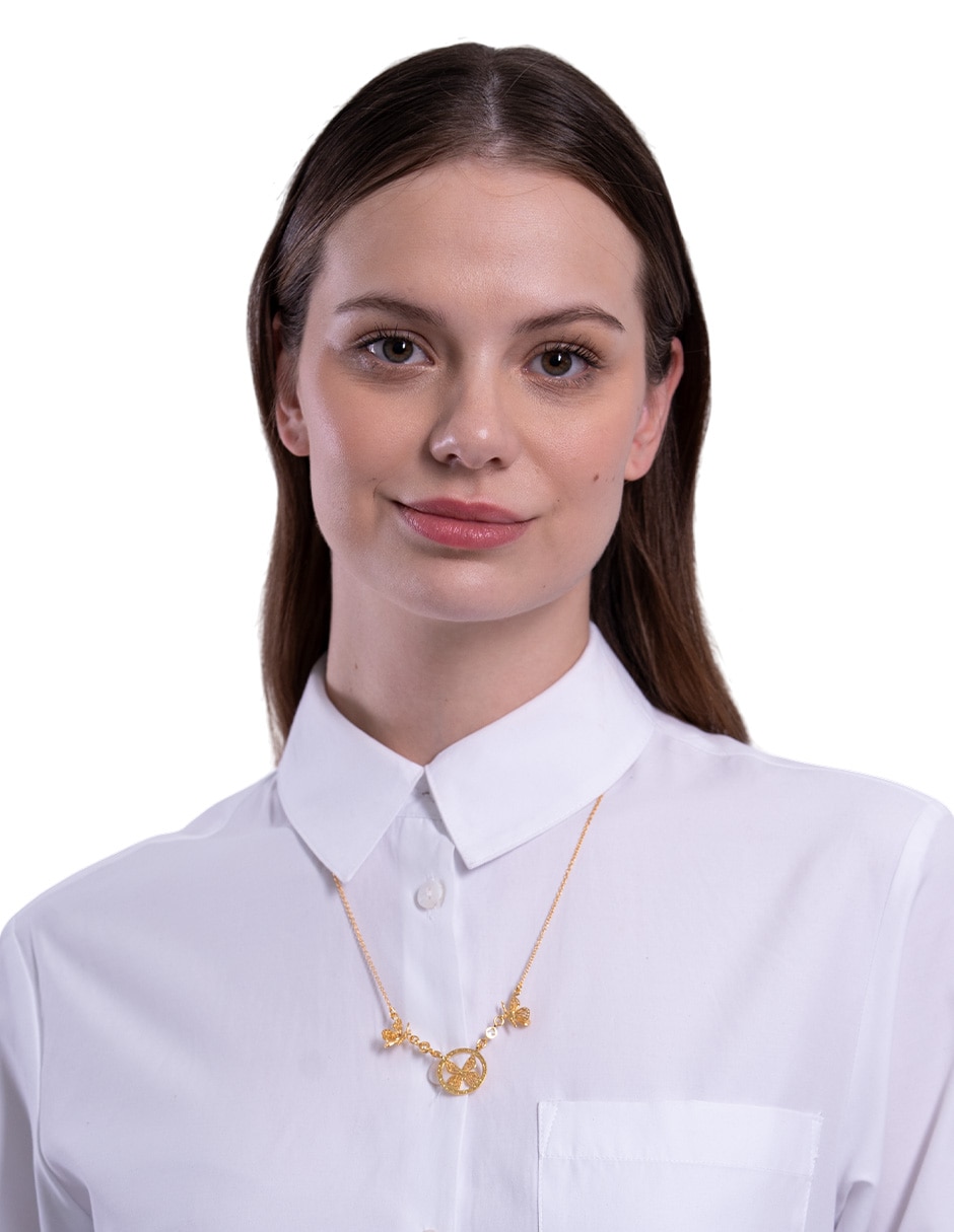 Collar de mariposa con acabado chapa de oro 18 K 3