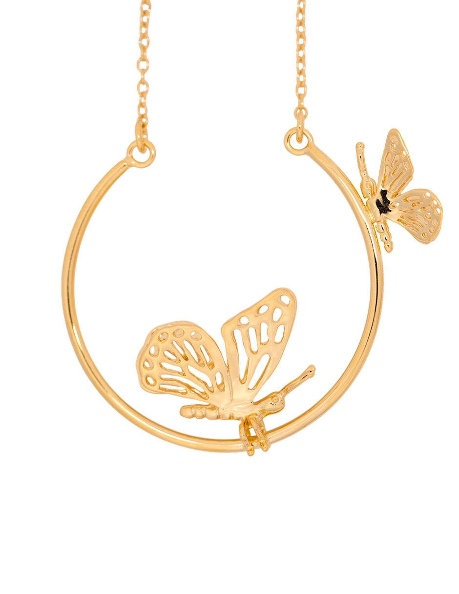 Collar de mariposa con acabado chapa de oro 18 K 2