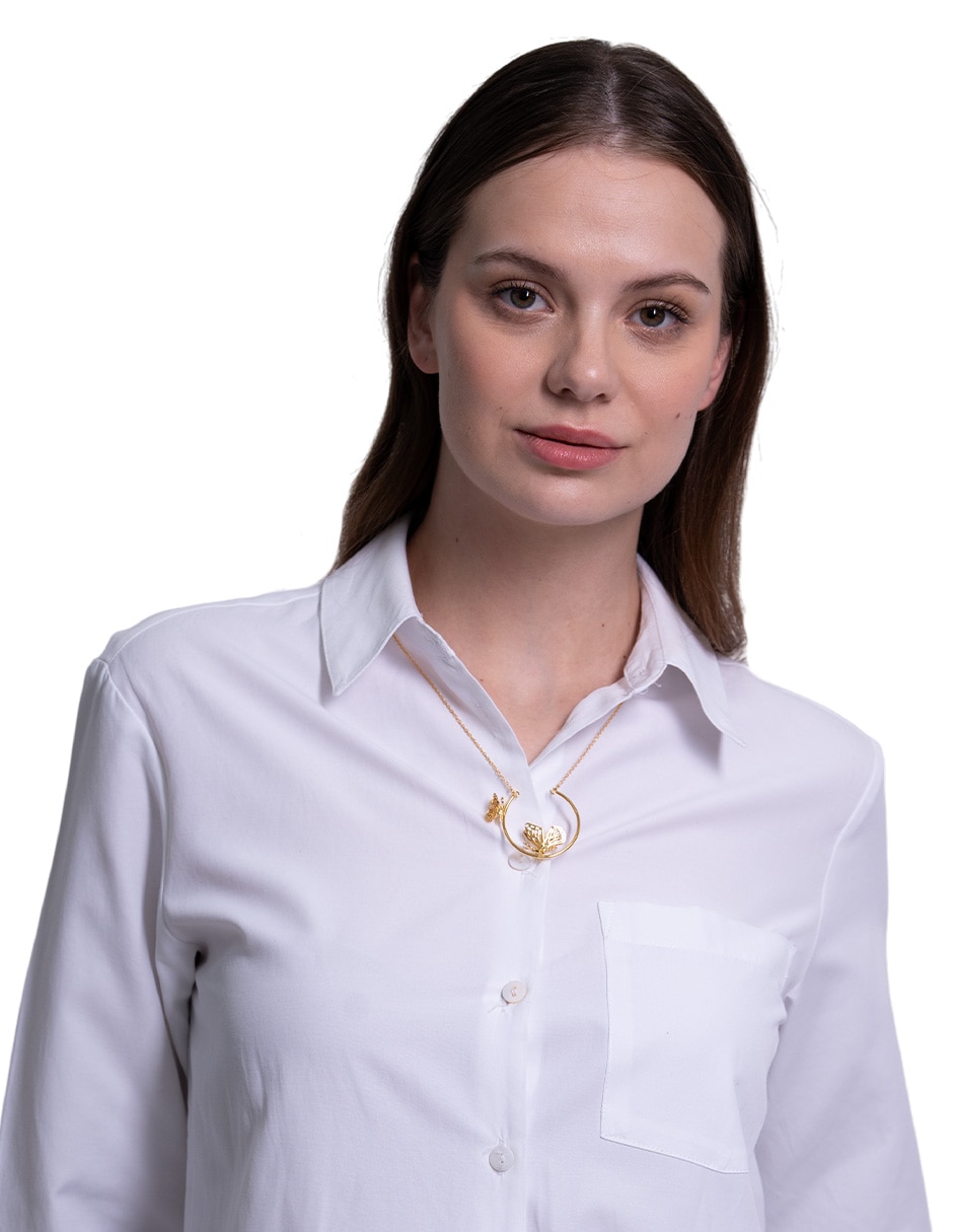 Collar de mariposa con acabado chapa de oro 18 K 3