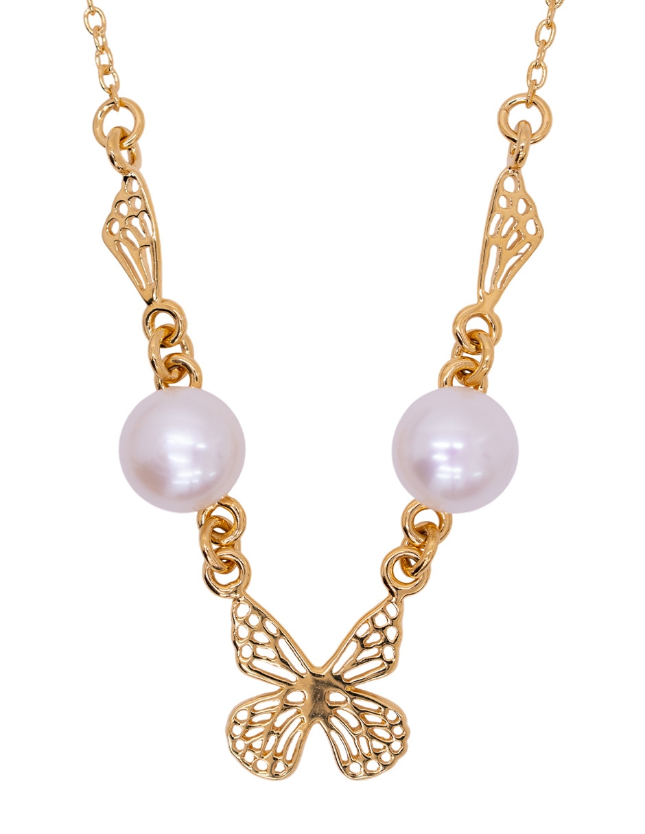 Collar de mariposa con acabado chapa de oro 18 K 2
