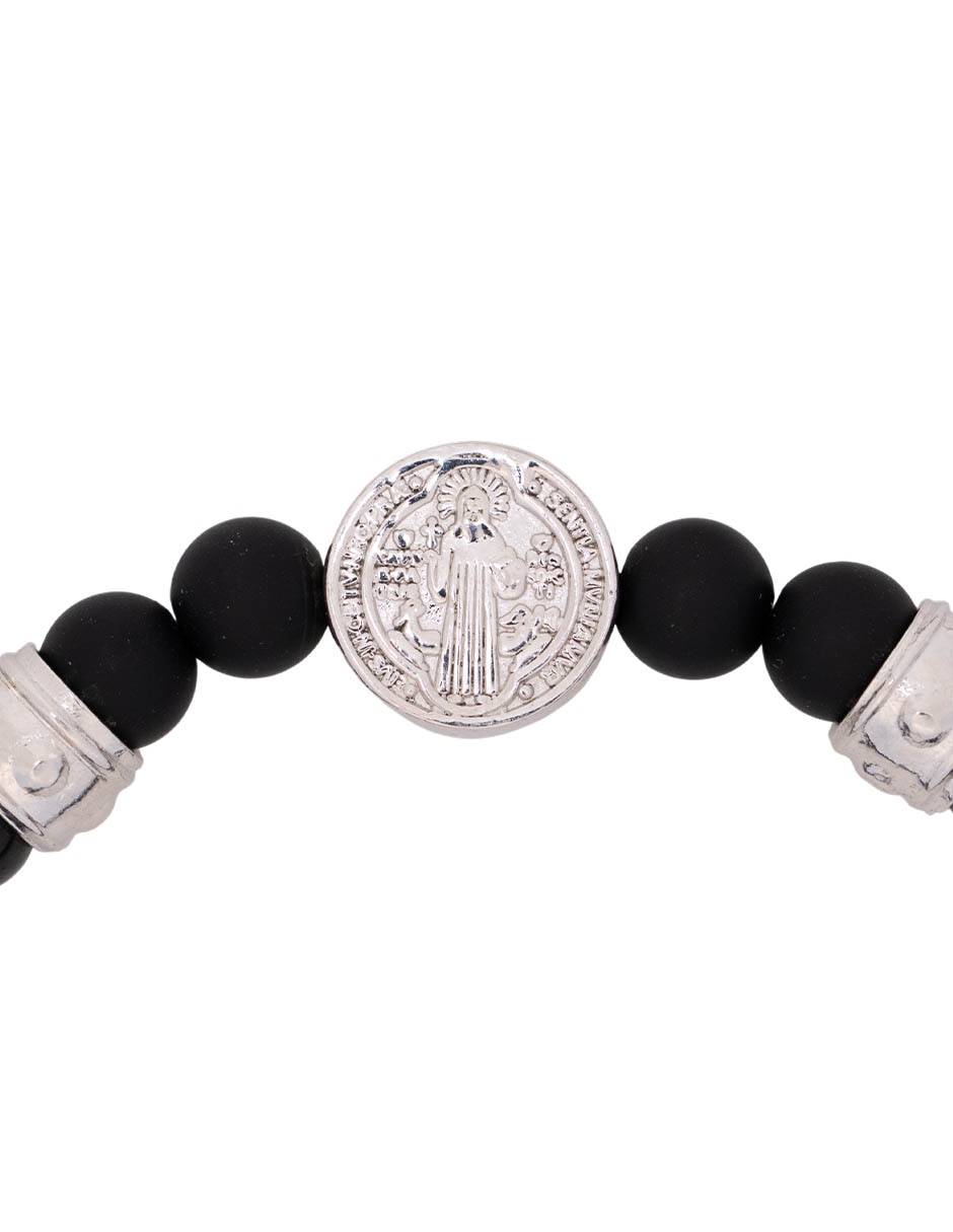 Pulsera con ónix San Benito acabado baño de rodio 2