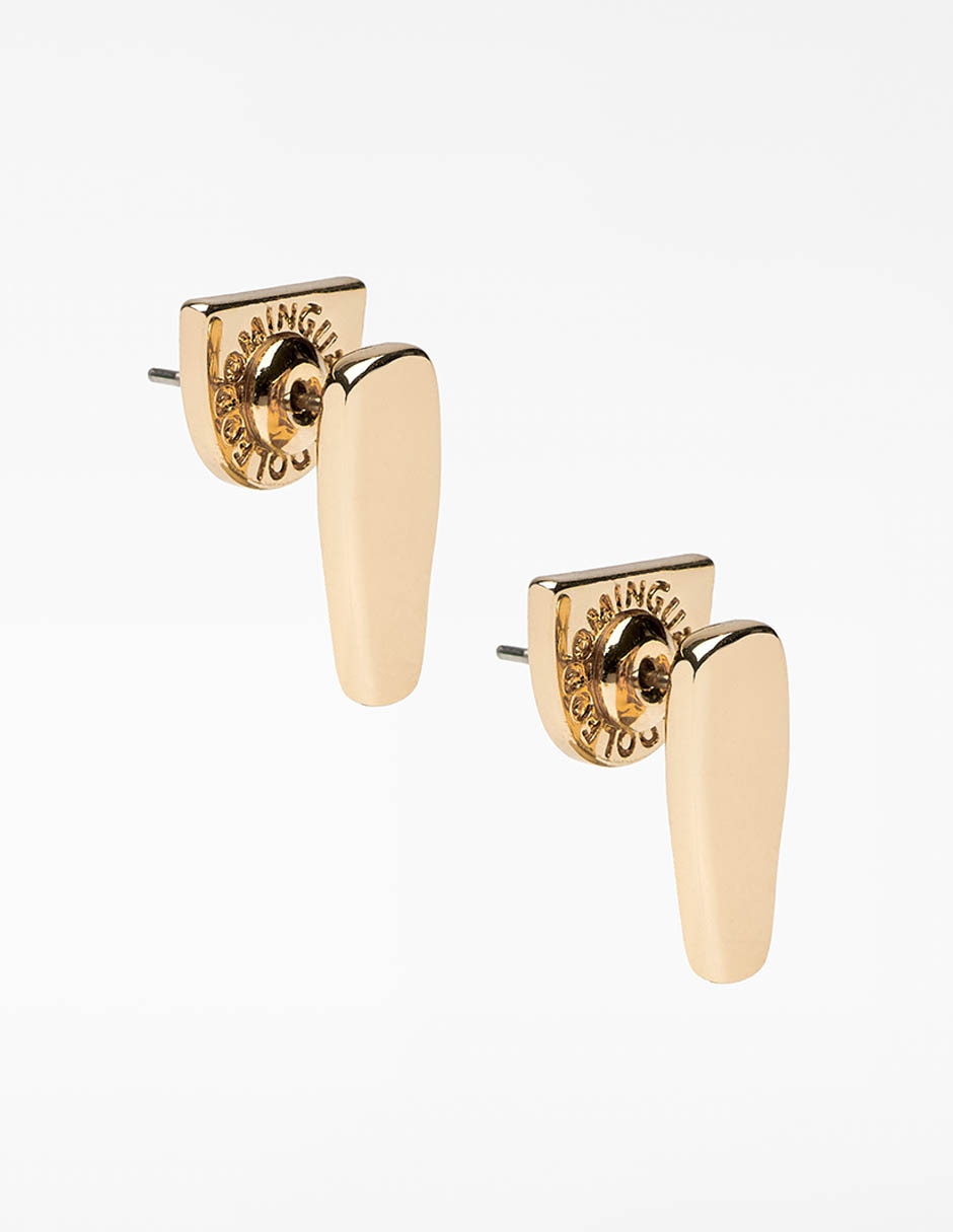 Aretes cortos de barra con acabado brillante