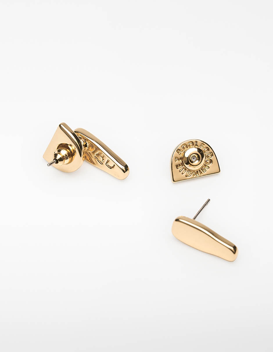 Aretes cortos de barra con acabado brillante 3