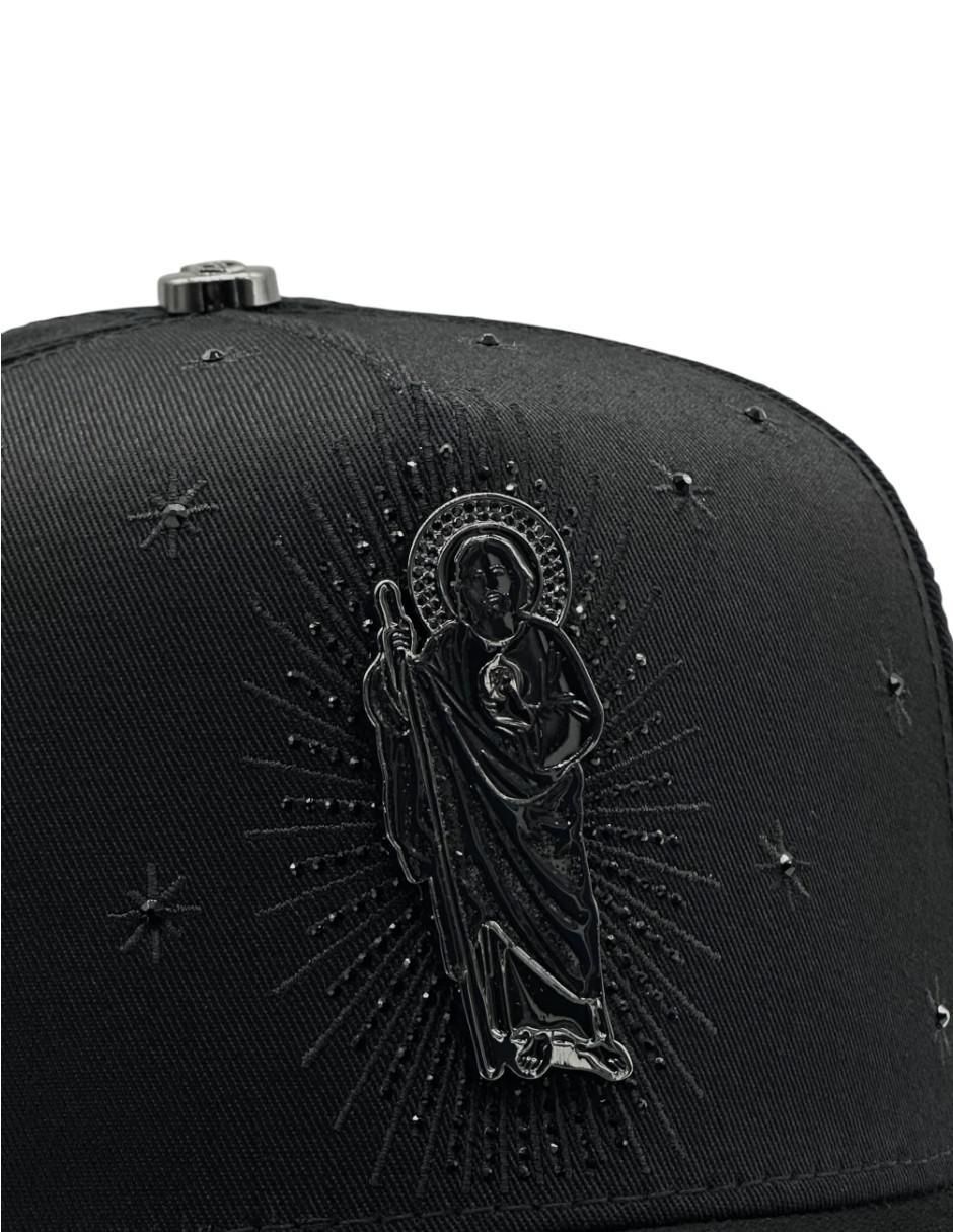 Gorra visera curva snapback casual San Judas Crystal para hombre 4