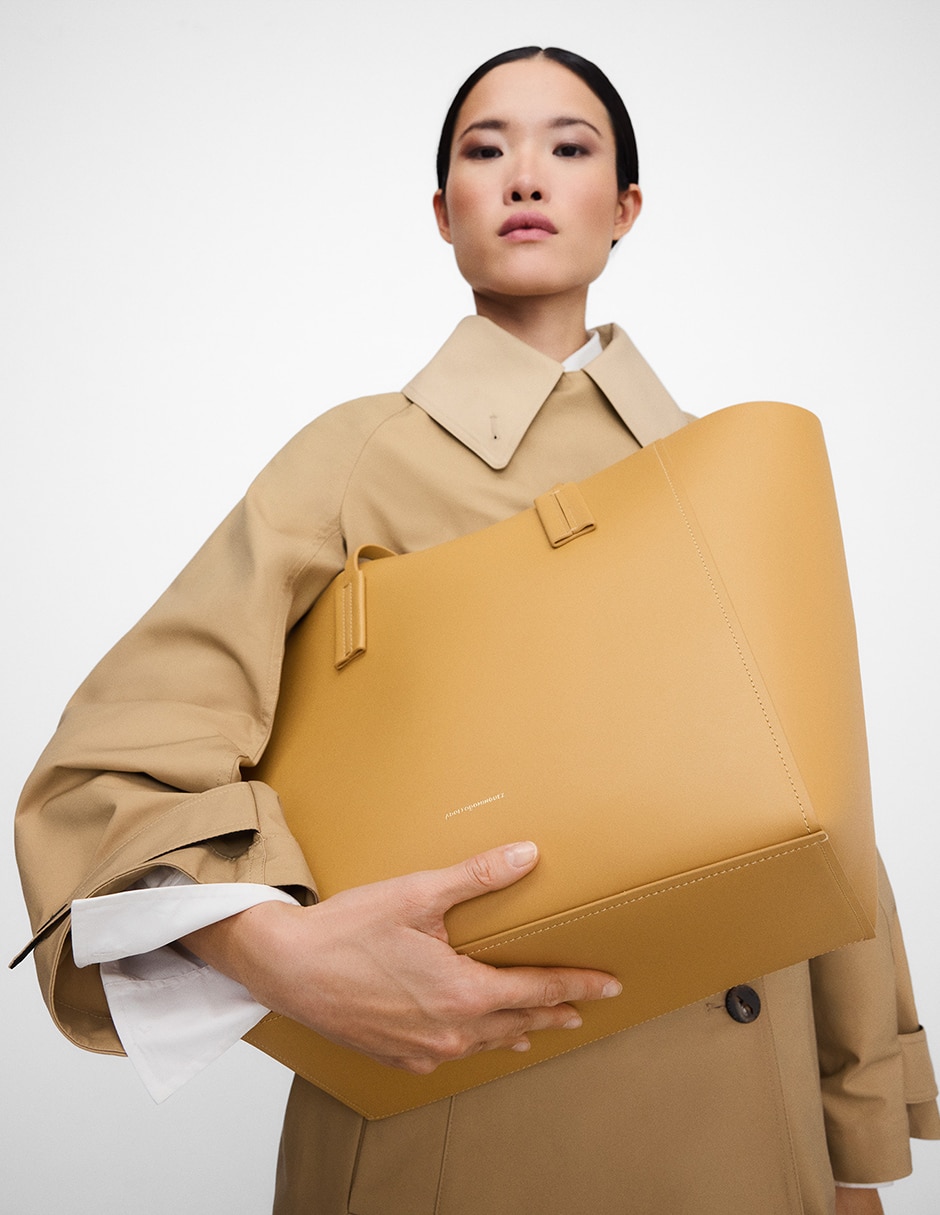 Bolsa shopper de piel para mujer 6