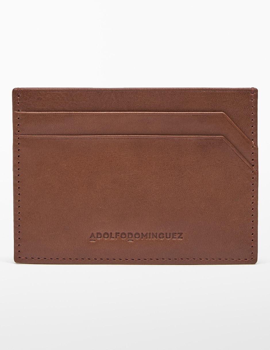 Tarjetero de piel para hombre