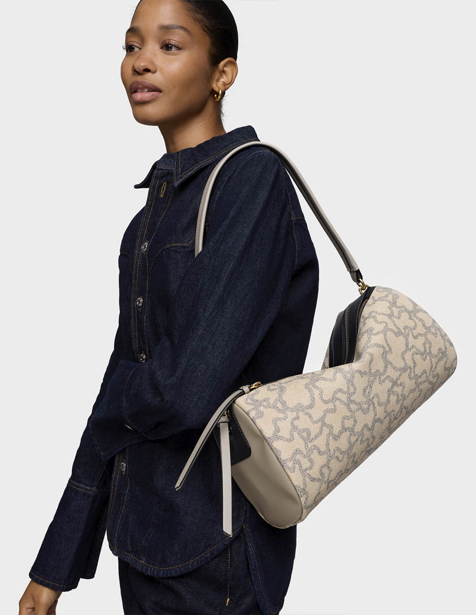 BOLSA BANDOLERA MEDIANA POLIURET, TOPO