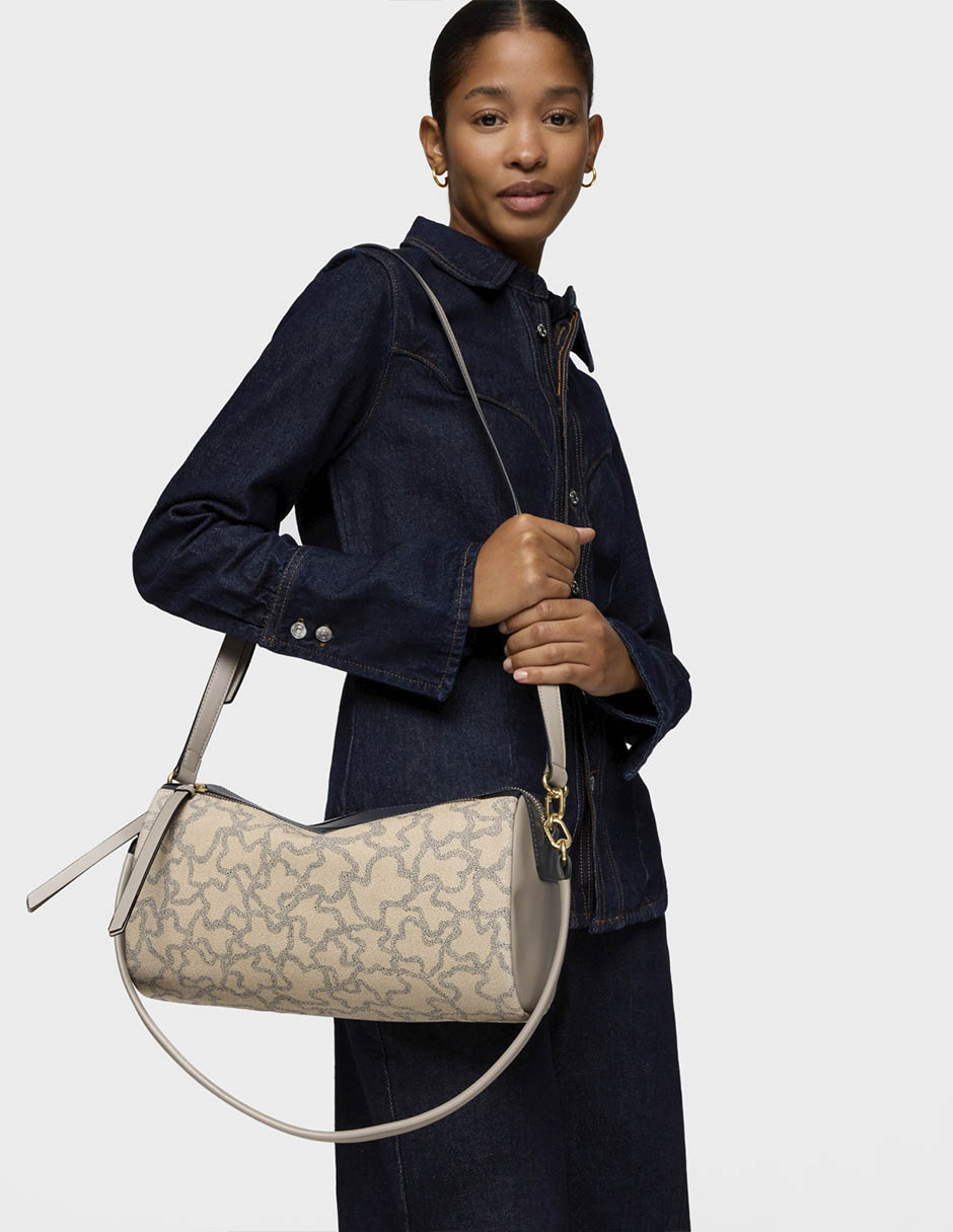 BOLSA BANDOLERA MEDIANA POLIURET, TOPO