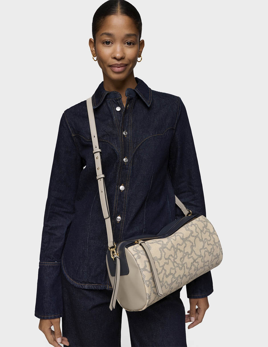 BOLSA BANDOLERA MEDIANA POLIURET, TOPO