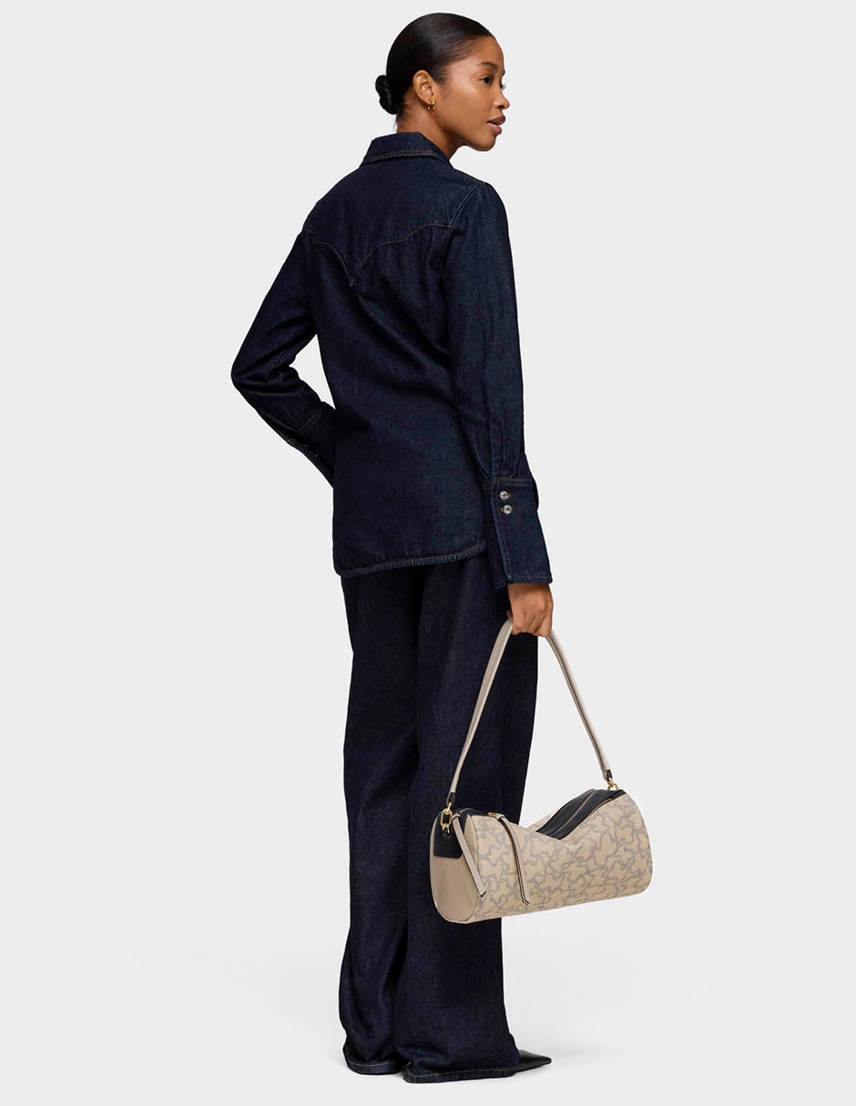 BOLSA BANDOLERA MEDIANA POLIURET, TOPO