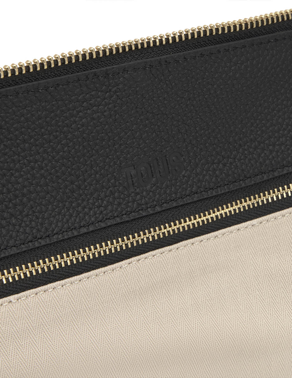 BOLSA SACA TOUS HOLD PIEL CIERR, NEGRO