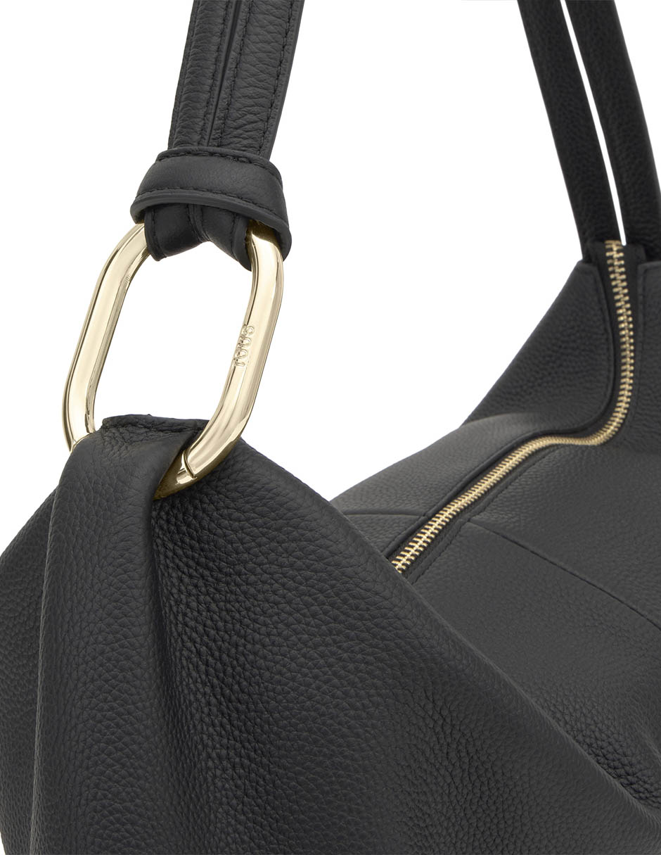 BOLSA SACA TOUS HOLD PIEL CIERR, NEGRO