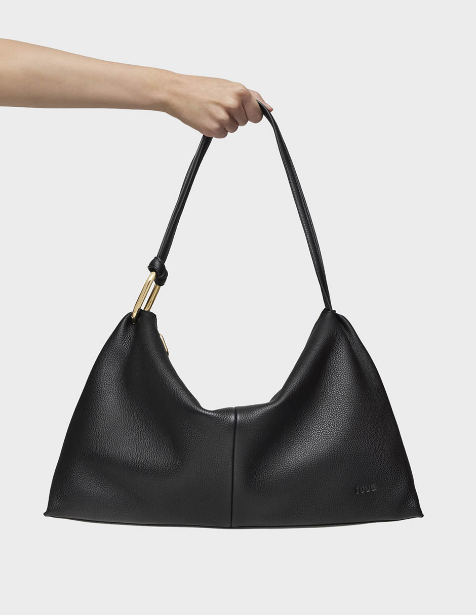 BOLSA SACA TOUS HOLD PIEL CIERR, NEGRO