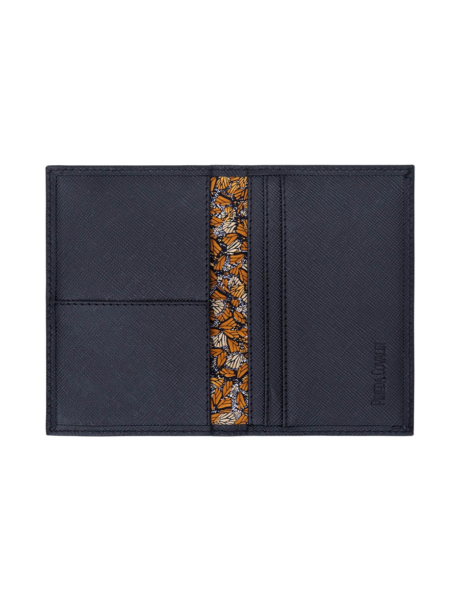 Tarjetero de piel Mariposa Monarca para hombre 3