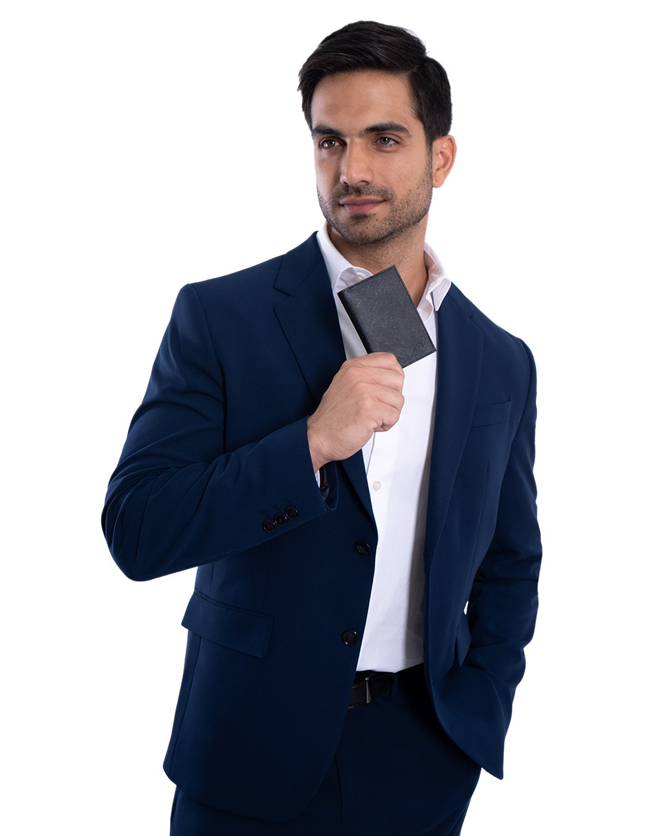 Tarjetero de piel Mariposa Monarca para hombre 4