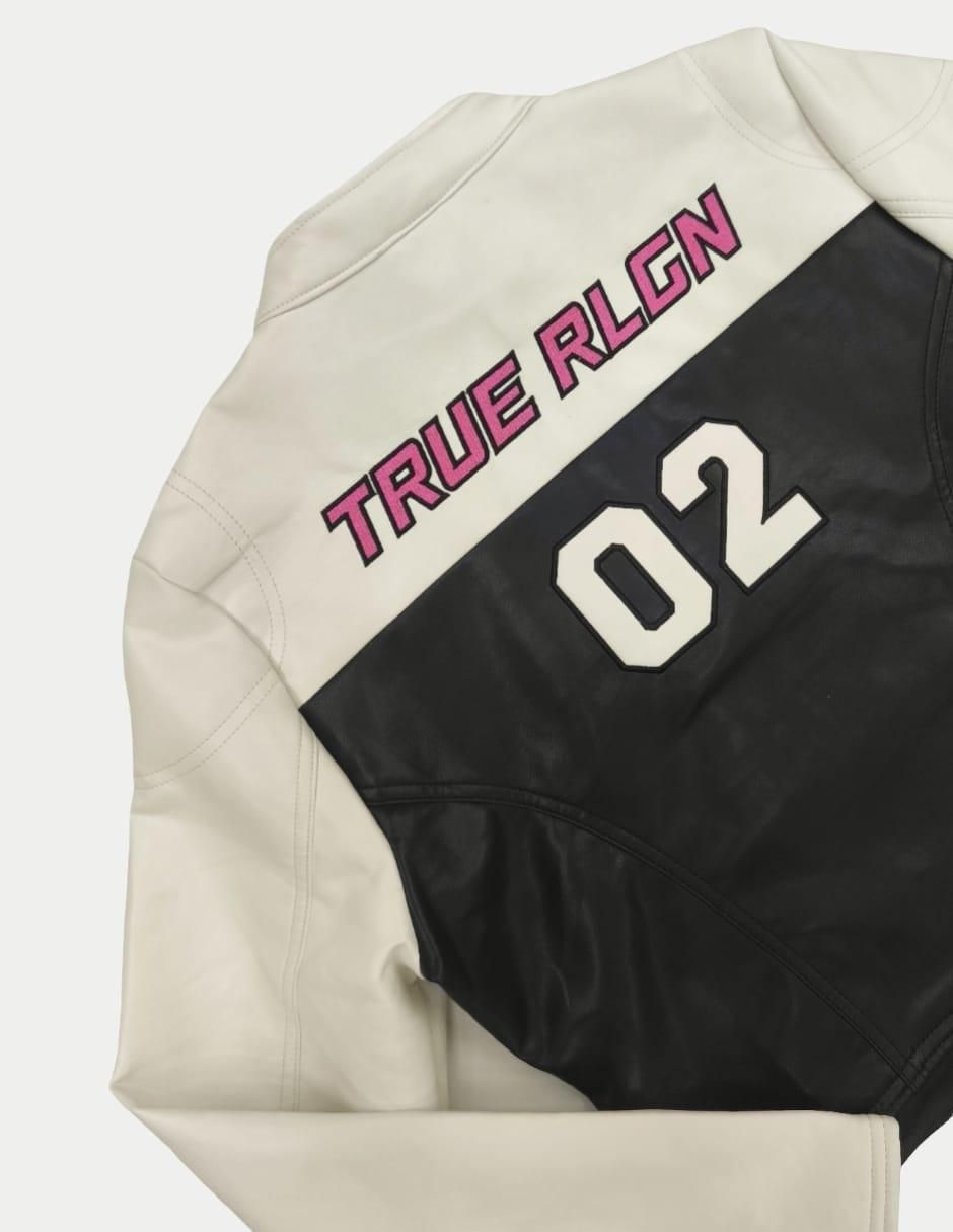 Chamarra para motociclista impermeable de piel para mujer 4