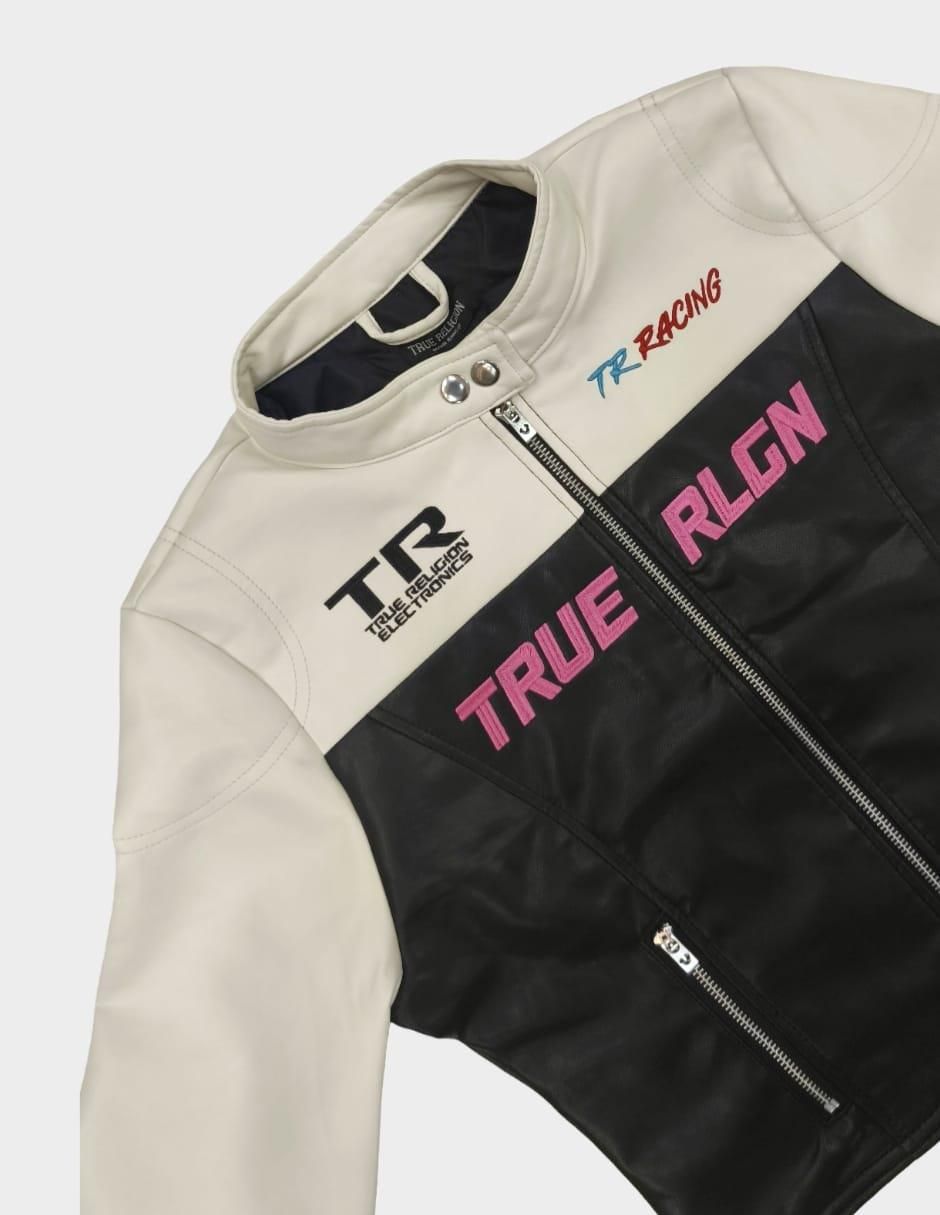 Chamarra para motociclista impermeable de piel para mujer 5